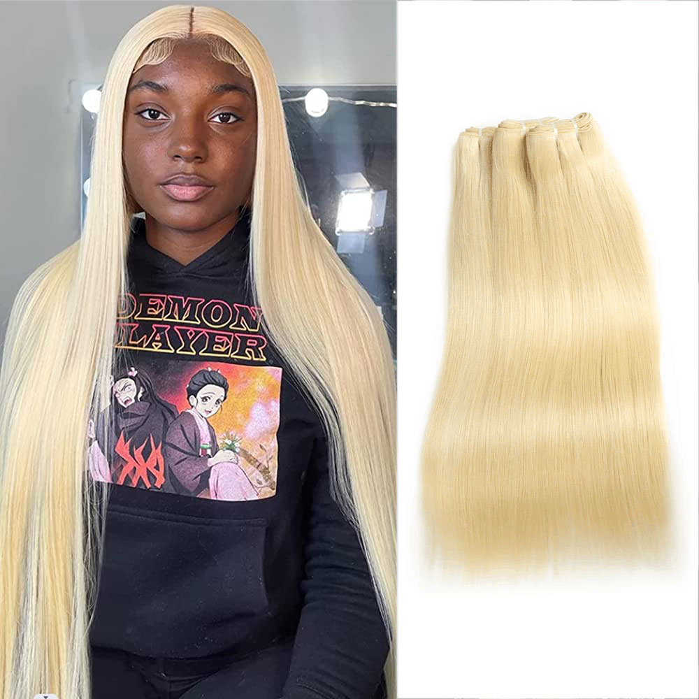 Stema Luxury 613 Blonde Full Raw Virgin Double Drawn Straight Bundles